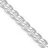 Sterling Silver Rhodium-plated 8.25mm D/C Flat Anchor Curb Chain