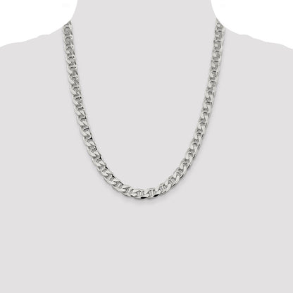Sterling Silver 9mm D/C Flat Anchor Curb Chain