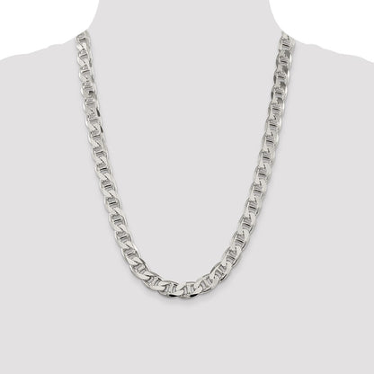 Sterling Silver 10.8mm D/C Flat Anchor Curb Chain