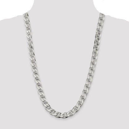 Sterling Silver 10.8mm D/C Flat Anchor Curb Chain