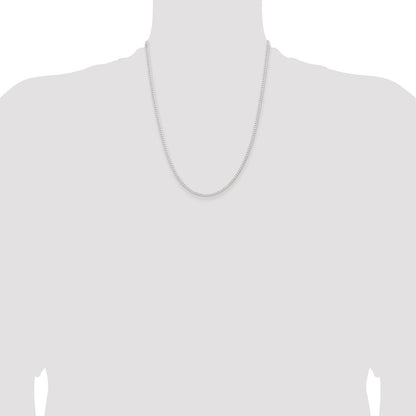 Sterling Silver 2.3mm Beveled Curb Chain
