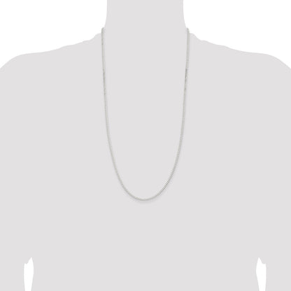 Sterling Silver 2.3mm Beveled Curb Chain