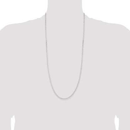 Sterling Silver 2.3mm Beveled Curb Chain