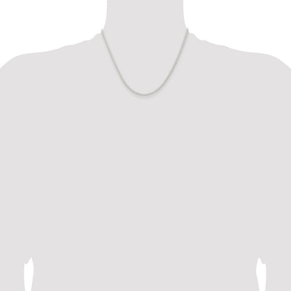 Sterling Silver Rhodium-plated 2.3mm Beveled Curb Chain