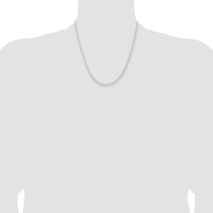 Sterling Silver Rhodium-plated 2.3mm Beveled Curb Chain