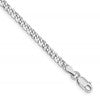 Sterling Silver Rhodium-plated 3.2mm Beveled Curb Chain