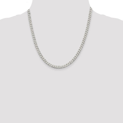 Sterling Silver 5mm Beveled Curb Chain