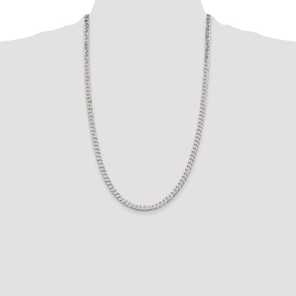 Sterling Silver 5mm Beveled Curb Chain