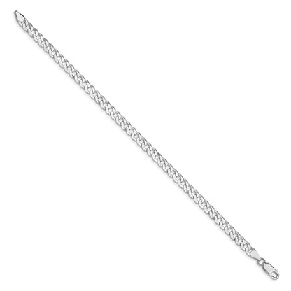 Sterling Silver Rhodium-plated 5mm Beveled Curb Chain