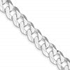 Sterling Silver Rhodium-plated 10.6mm Beveled Curb Chain
