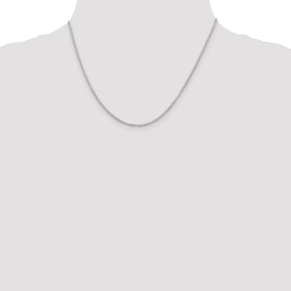 Sterling Silver Rhodium-plated 1.5mm Rolo Chain with a 2 inch extention
