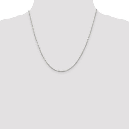 Sterling Silver Rhodium-plated 1.5mm Rolo Chain