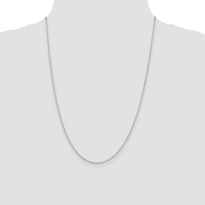 Sterling Silver Rhodium-plated 1.5mm Rolo Chain