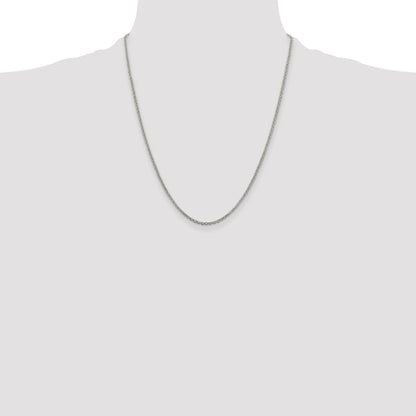 Sterling Silver 2mm Rolo Chain w/4in ext.