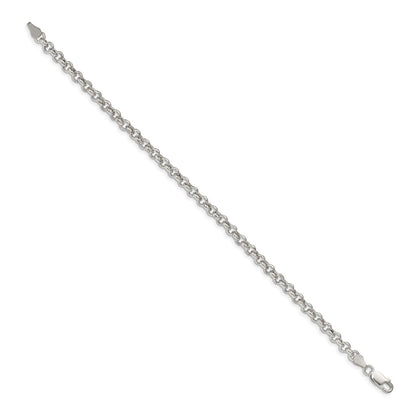 Sterling Silver 4.25mm Semi-solid Rolo Chain