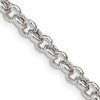 Sterling Silver 4.25mm Semi-solid Rolo Chain