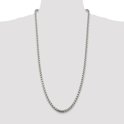 Sterling Silver 5.2mm Round Box Chain