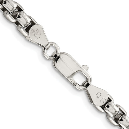 Sterling Silver Rhodium-plated 5.2mm Round Box Chain