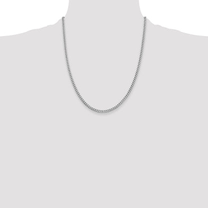 Sterling Silver Rhodium-plated Polished 3.15mm Curb Chain