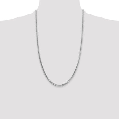 Sterling Silver Rhodium-plated Polished 3.15mm Curb Chain
