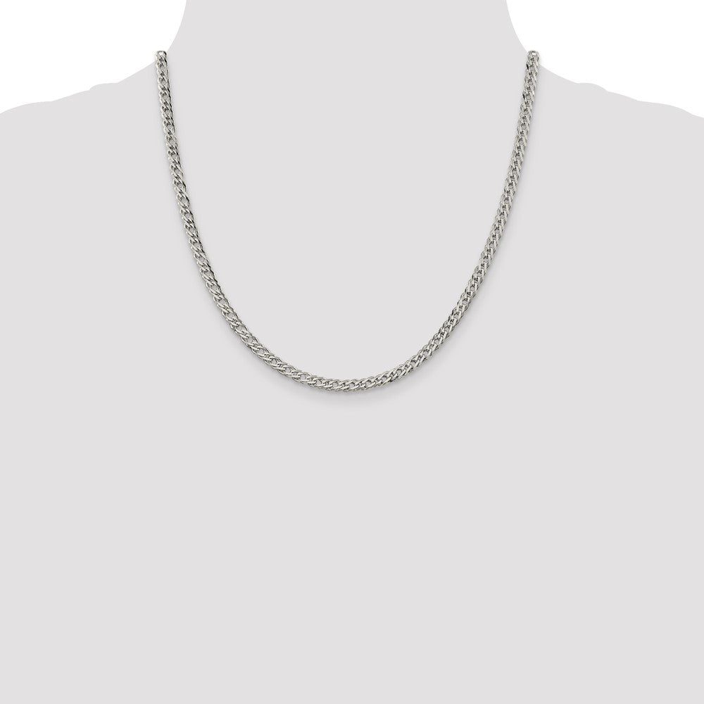 Sterling Silver 4.25mm 6 Side D/C Flat Double Curb Chain
