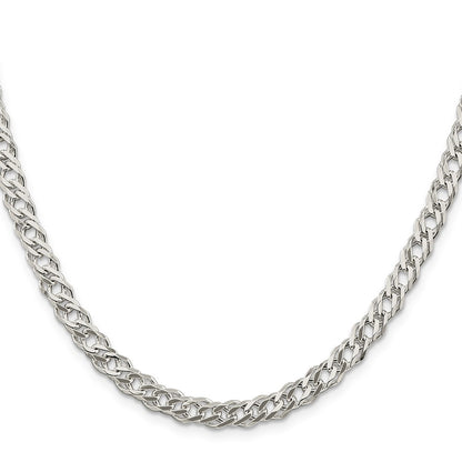 Sterling Silver 5.65mm 6 Side D/C Flat Double Curb Chain