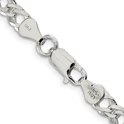 Sterling Silver 5.65mm 6 Side D/C Flat Double Curb Chain