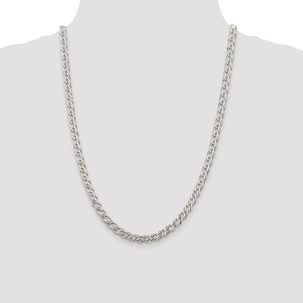 Sterling Silver 5.65mm 6 Side D/C Flat Double Curb Chain