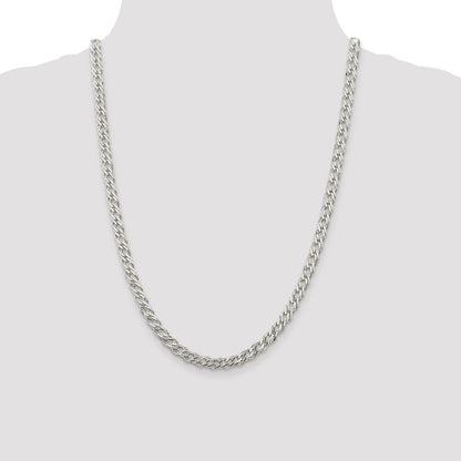 Sterling Silver 5.65mm 6 Side D/C Flat Double Curb Chain