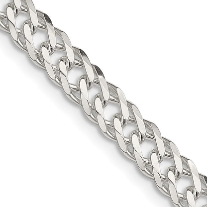 Sterling Silver 5.65mm 6 Side D/C Flat Double Curb Chain