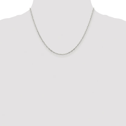 Sterling Silver Rhodium-plated 1.75mm Elongated Open Link Chain