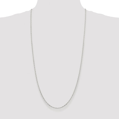 Sterling Silver Rhodium-plated 1.75mm Elongated Open Link Chain