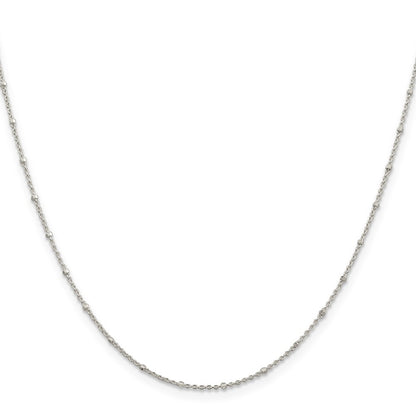 Sterling Silver 1.25mm Rolo with Beads Chain w/2in ext.
