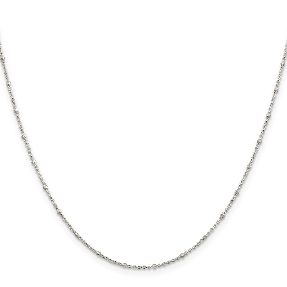 Sterling Silver 1.25mm Rolo with Beads Chain w/4in ext.