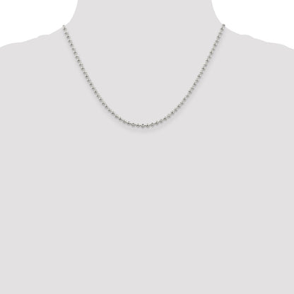 Sterling Silver 3mm Fancy Beaded Chain