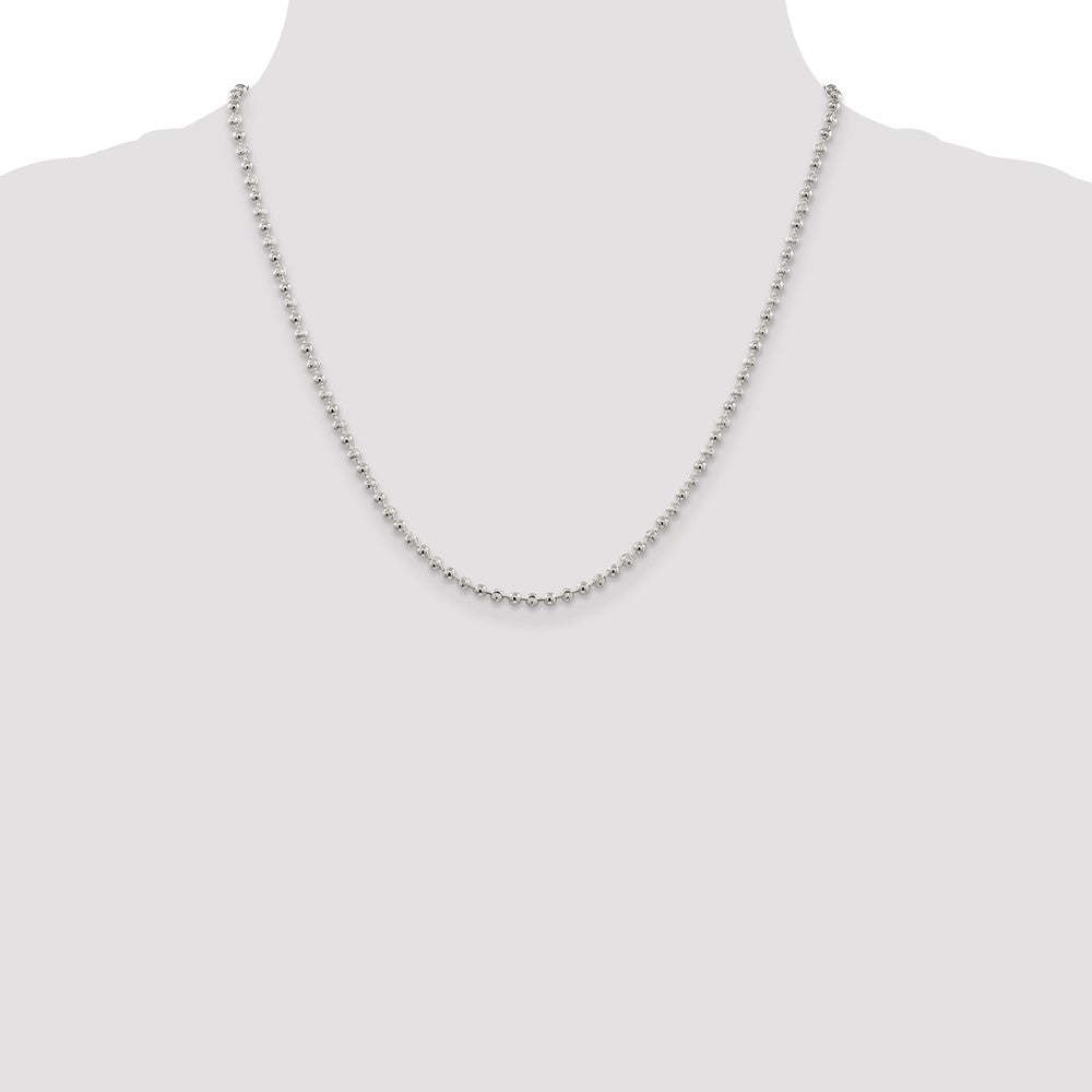 Sterling Silver 3mm Fancy Beaded Chain
