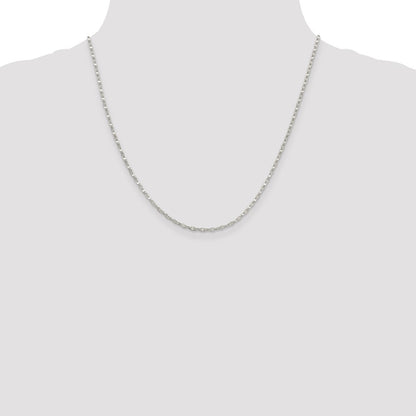 Sterling Silver 2.25mm Fancy Wave Flat Link Chain