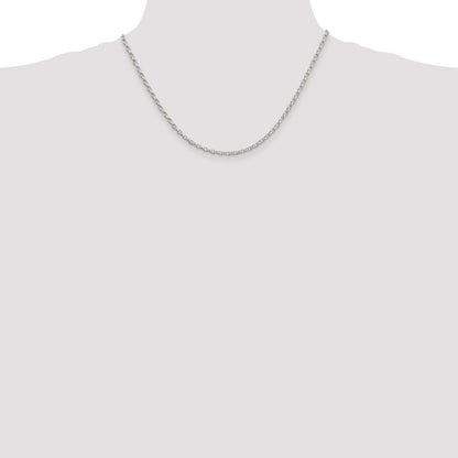 Sterling Silver 2.75mm Oval Fancy Rolo Chain