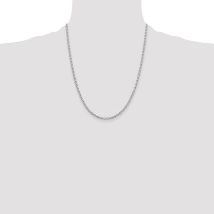 Sterling Silver 2.75mm Oval Fancy Rolo Chain