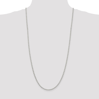 Sterling Silver 2.75mm Oval Fancy Rolo Chain