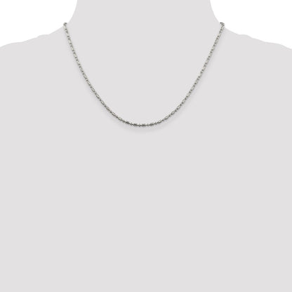 Sterling Silver 2mm Fancy Beaded Chain