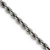 Sterling Silver Ruthenium-plated 4.5mm Rope Chain