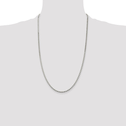 Sterling Silver 2.5mm Flat Rope Chain