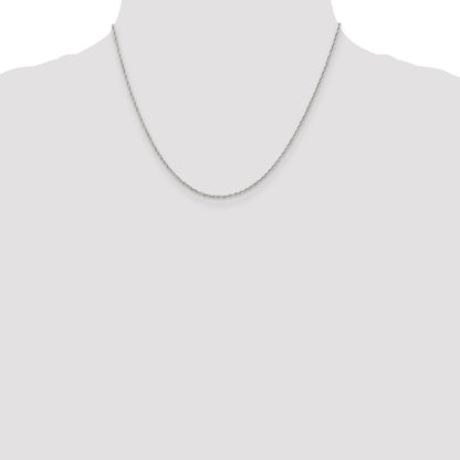 Sterling Silver Rhodium-plated 1.6mm Loose Rope Chain w/2in ext.