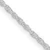 Sterling Silver Rhodium-plated 1.6mm Loose Rope Chain w/2in ext.