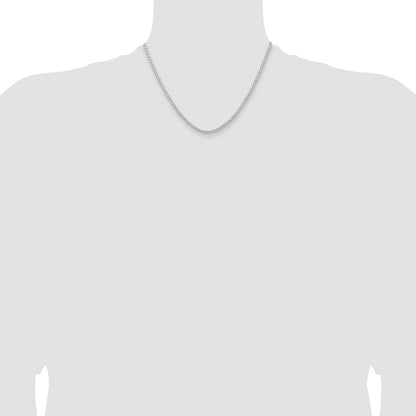 Sterling Silver Rhodium-plated 2.6mm Round Box Chain