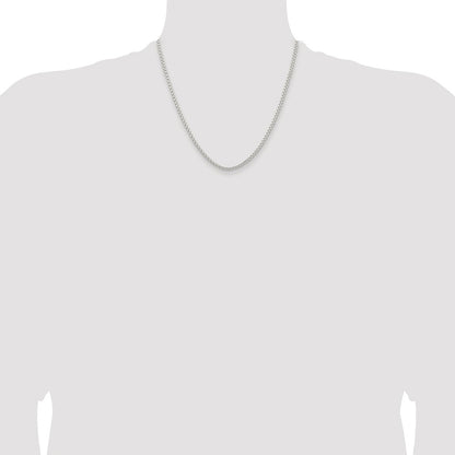 Sterling Silver Rhodium-plated 2.6mm Round Box Chain