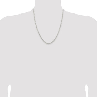 Sterling Silver Rhodium-plated 2.6mm Round Box Chain