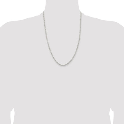 Sterling Silver Rhodium-plated 2.6mm Round Box Chain