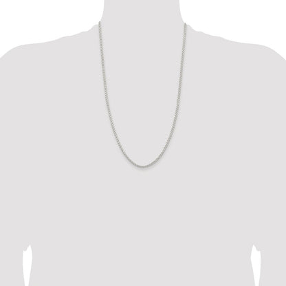 Sterling Silver Rhodium-plated 2.6mm Round Box Chain